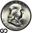 1952-S Franklin Half Dollar, Lustrous Choice BU++, Scarcer San Francisco Issue