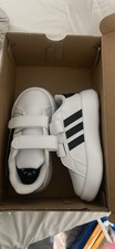 adidas Grand Court 2.0 CF White Black Synthetic Hook Loop Unisex Kids 9.5K