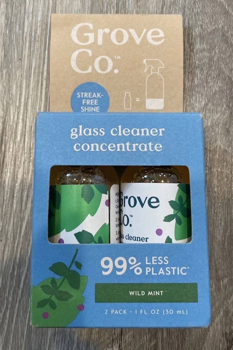 Grove Co. Glass Cleaner Concentrate 1 Oz Wild Mint (1 Double Pack)