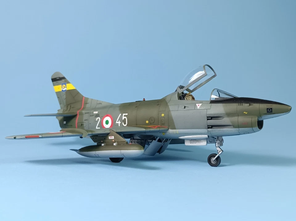 Fiat G.91 R, A.M. - Italeri (Esci) 1/48 - PRO BUILT MODEL - FULL RESCRIBED - Immagine 2 di 4