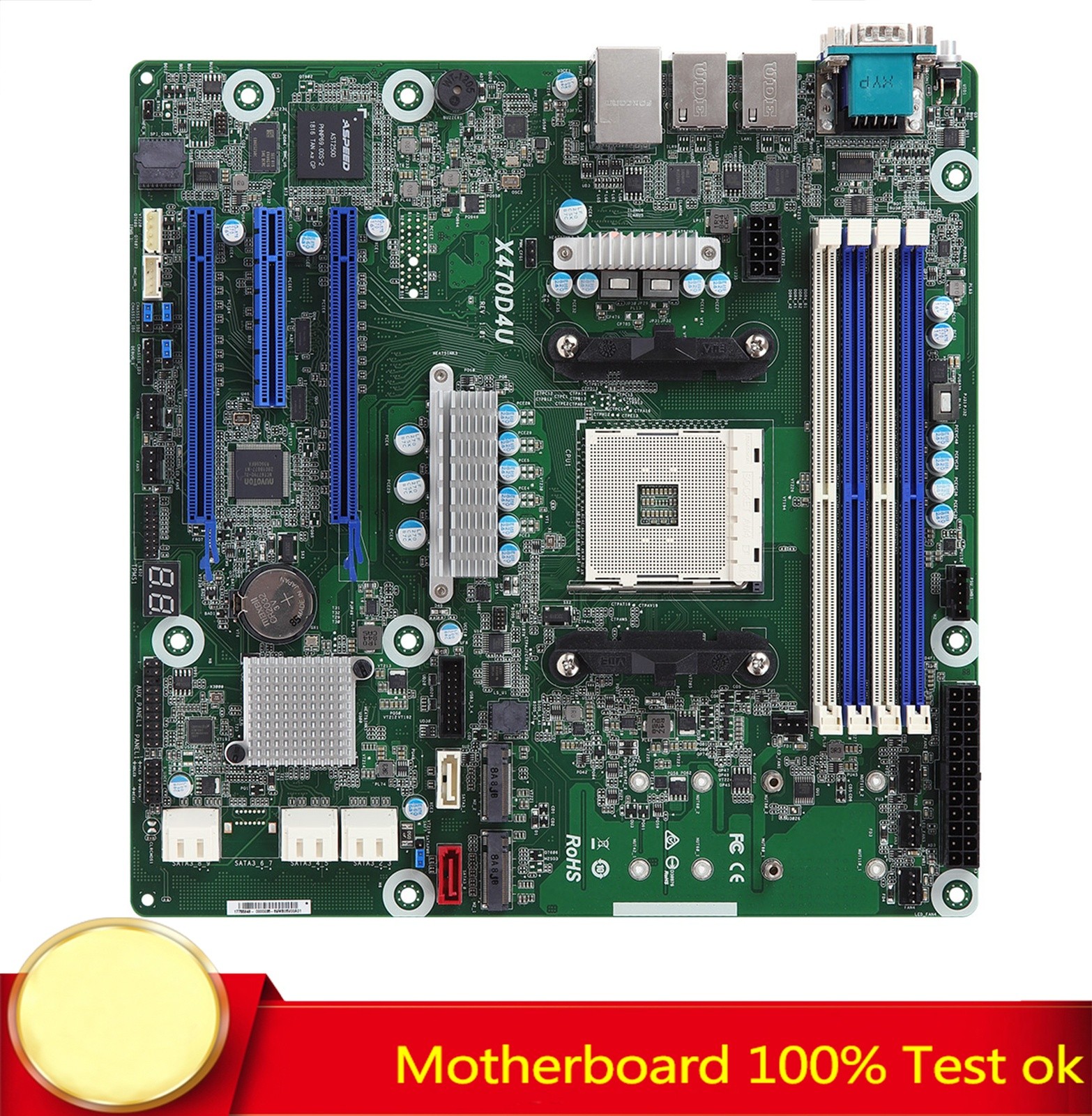 FOR ASRock X470D4U Motherboard Supports AM4 2/3rd Generation DDR4 100% Test Work