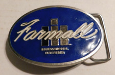FARMALL BLUE ENAMEL BELT BUCKLE