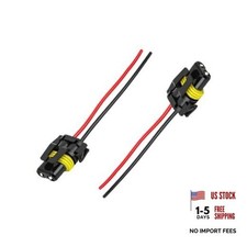 9005 9006 9012 HB3 HB4 Female Adapter Wiring Harness Sockets Wire, Car 2 PCS