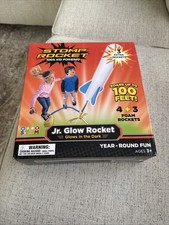 Stomp Rocket Jr Glow Rocket Launcher for Kids, 7 Rockets - Glow in the Dark Fun