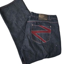 Vintage Skater Wide Leg Jeans 46x32 UT Sports Dark Wash Baggy Embroidered Y2K