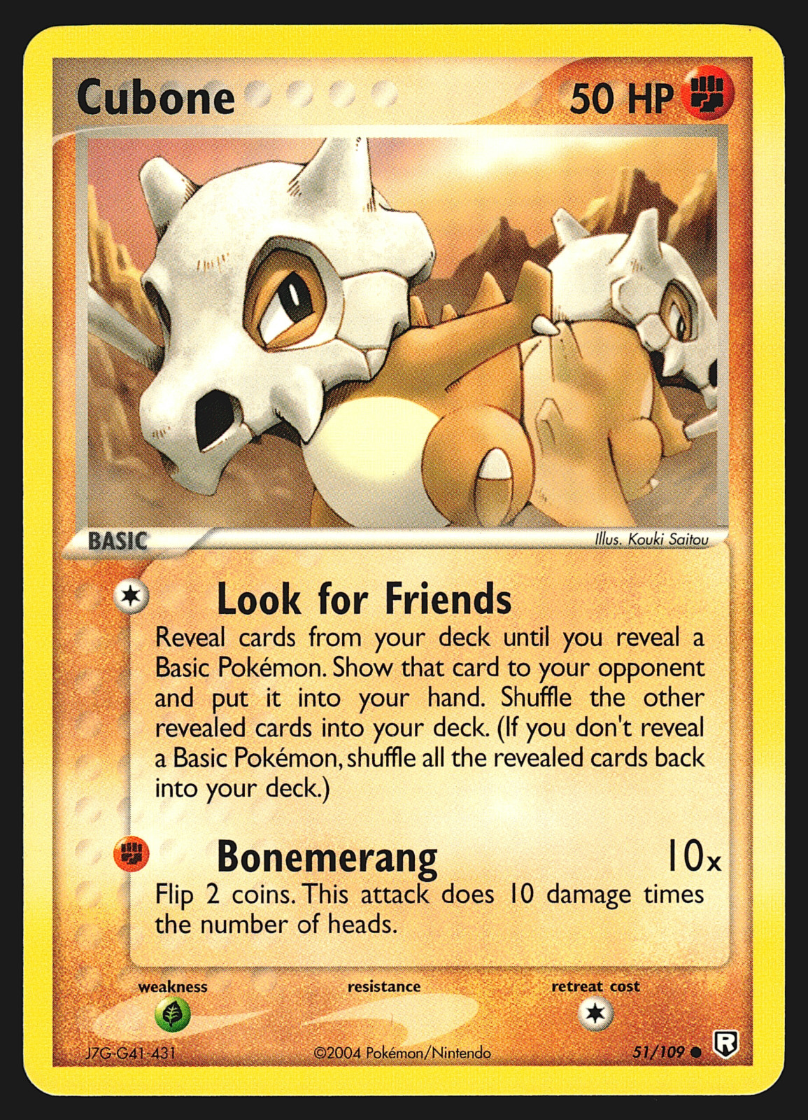 Cubone 51/109 EX Team Rocket Returns Pokemon Card NM
