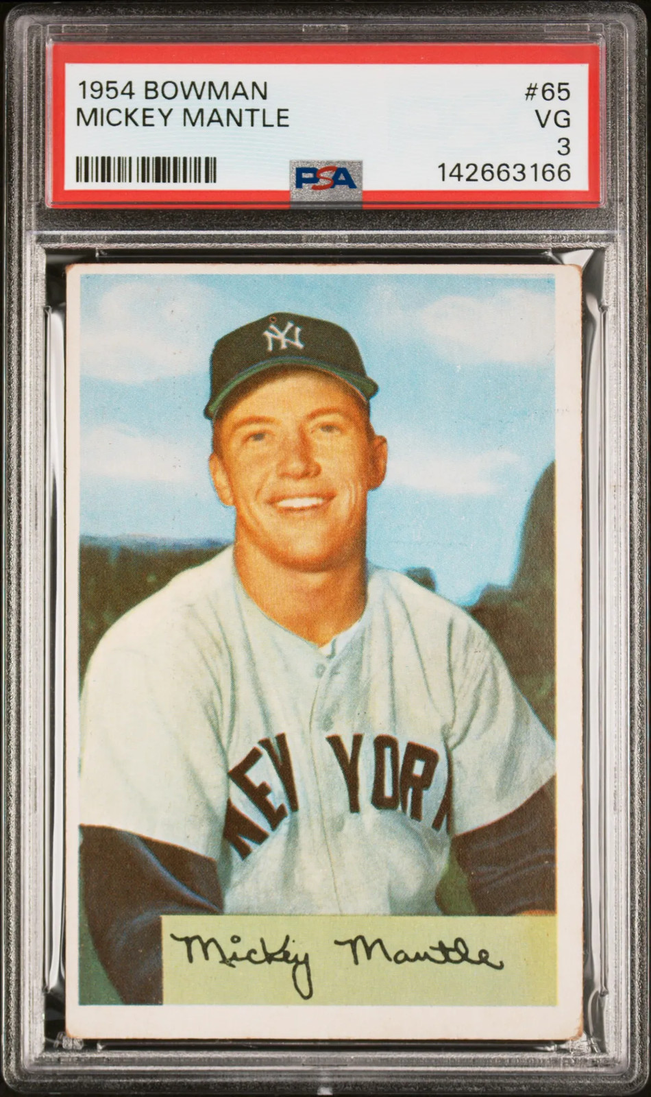 1954 Bowman #65 Mickey Mantle Yankees PSA 3