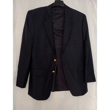 Lauren Ralph Lauren Men's Navy Blazer 42R Gold College Buttons Breasted Preppy