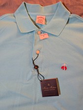 NEW Brooks Brothers Cotton Polo M Medium - Light Blue with Red Logo - Rare NWT