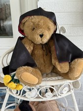 Authentic Vermont Teddy Bear With cape and flowers 16"