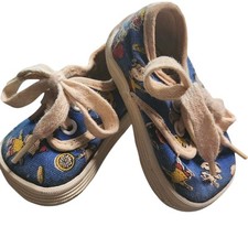 VTG 1965 Peanuts Snoopy SNOOPERS Baby Shoes Sneakers Canvas Blue Lace Up