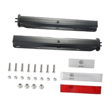 Black Straight Spring Loaded Mud Flap Hanger Bracket Set 1-1/8" Bolt Spacing