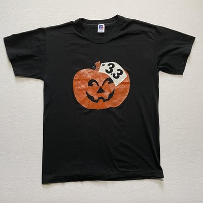 Vintage Pumpki Shirt Mens Medium Black Halloween Tech Internet Computer 80s USA