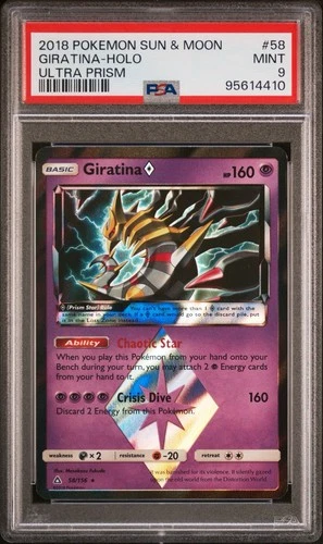 2018 Pokemon Sun & Moon Giratina Holo Ultra Prism 58/156 PSA 9 Prizm