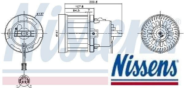 Nissens 87610 InnenraumgebläSe GebläSemotor GebläSe LüFtermotor FüR Peugeot-image