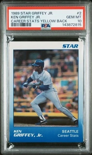 1989 Star Career Stats Yellow Back Ken Griffey Jr. ROOKIE RC #2 PSA 10 Low Pop