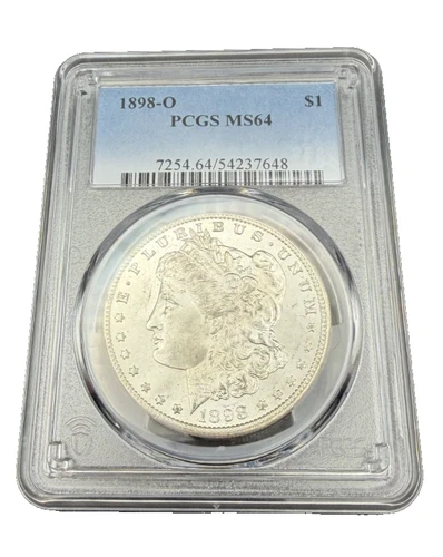 1898 O MORGAN DOLLAR PCGS MS64 Lightly Toned