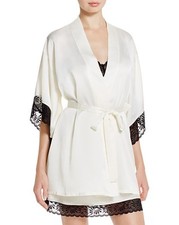 NEW JOSIE BY NATORI 78 WARM WHITE COQUETTE WRAP ROBE SZ M MEDIUM