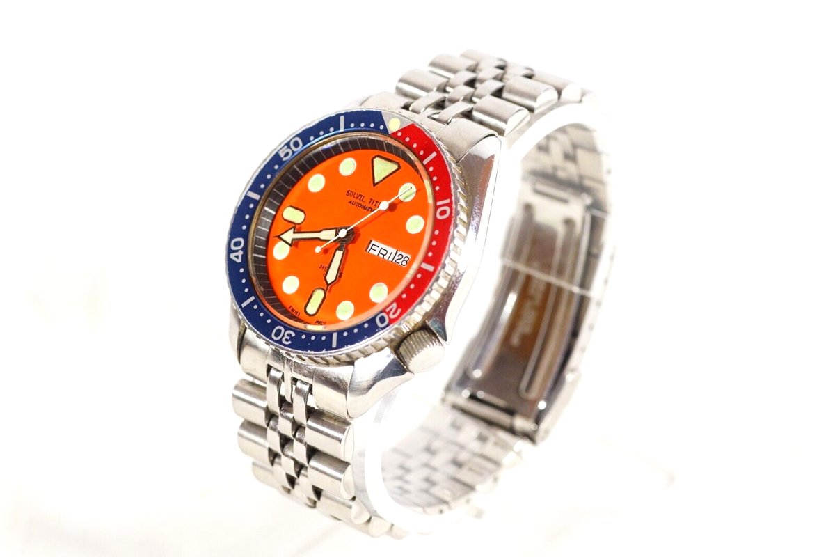 Solvil & Titus Automatic Pepsi Dive Watch Day Date Swiss ETA-2836
