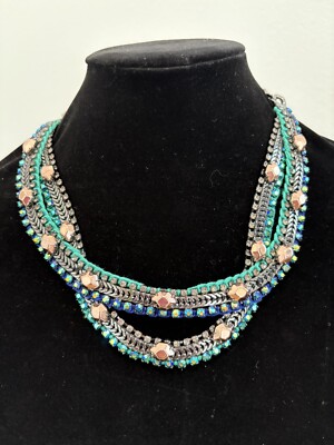 Stella & Dot Retired Rose Gold + Hematite Mercury Statement Necklace Authentic