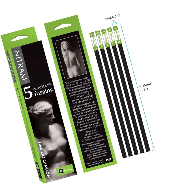Nitram Academie Charcoal B Soft 5 Sticks 807171 for sale online eBay