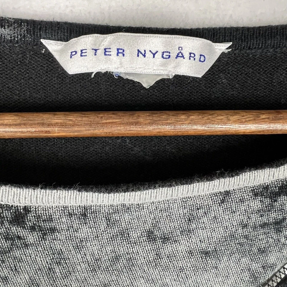 Suéter Asimétrico Peter Nygard Gris Cremallera Acentos Talla M Foto 3 de 4