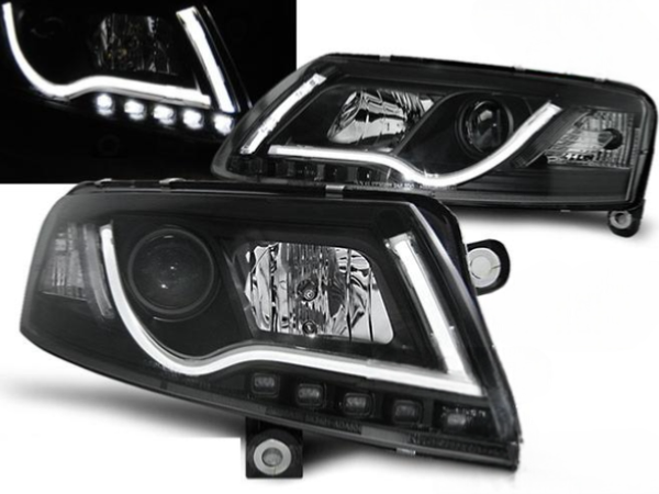 Scheinwerfer Paar Audi A6 C6 04-08 Schwarz LTI DRL Xenon-image