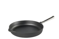 Skeppshult Schmorpfanne Gusseisen Pfanne 28 cm hoch Induktion + Steakmesser