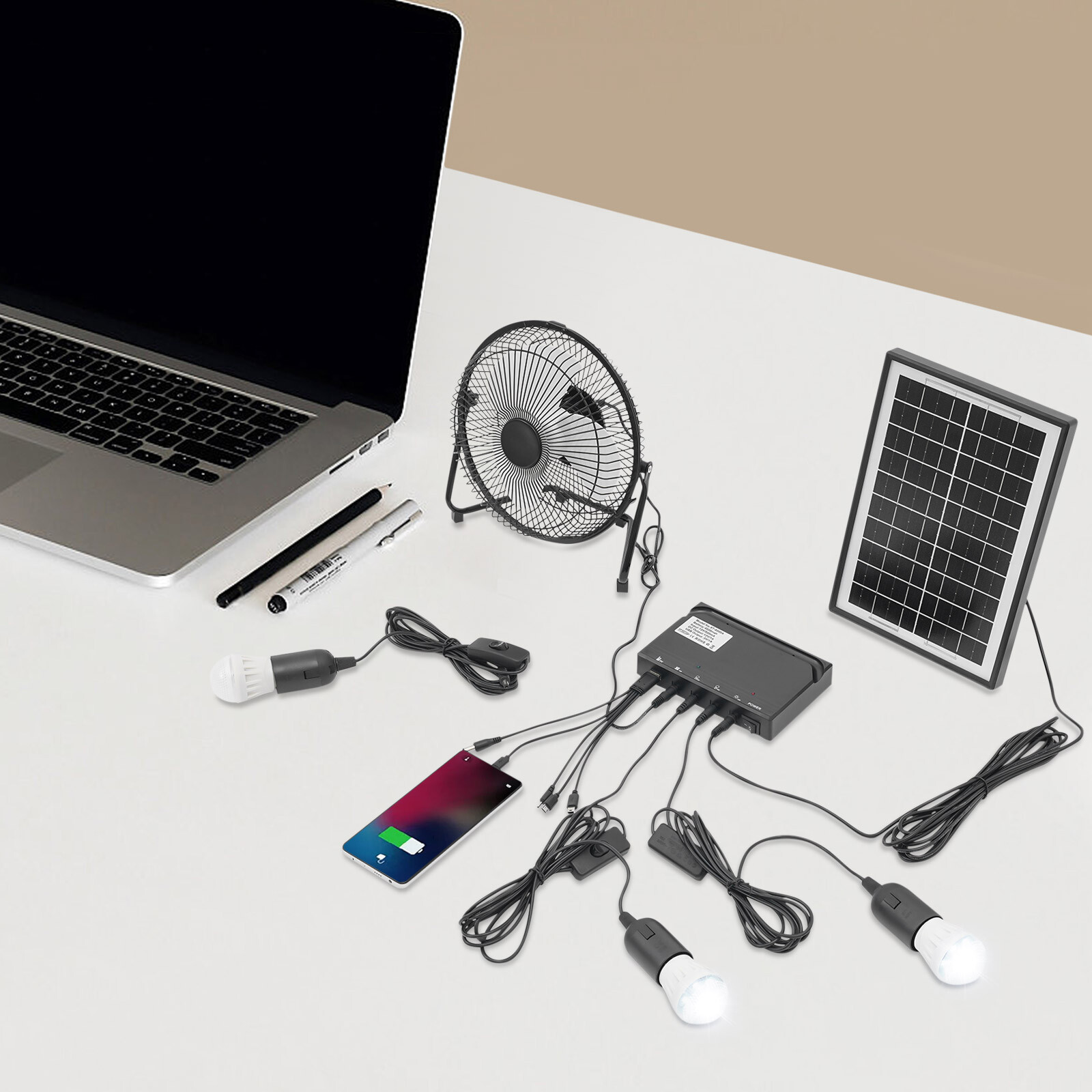 Portable Solar Power Panel Generator Kit Camping Battery Pack Power Station USA