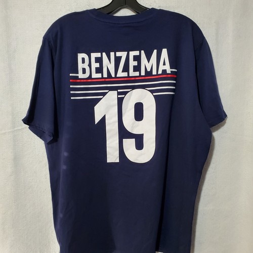 Benzema Shirt France FFF #19 Mens XXL Short Sleeve Blue NWT