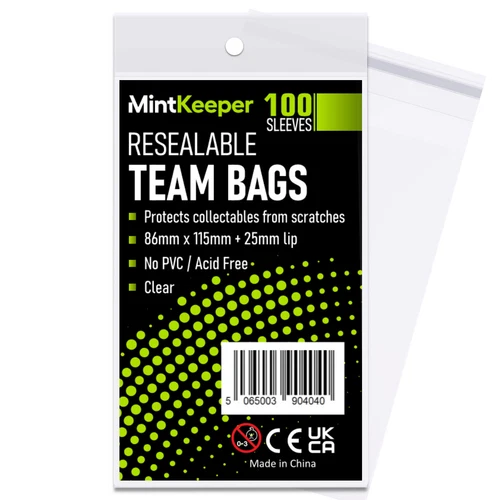 MintKeeper - Team Bags - Resealable Trading Cards & Toploader Bags (100)