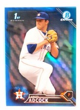 2016 Bowman Chrome Draft 1st Brett Adcock /150 Blue Refractor BDC-49 Astros 