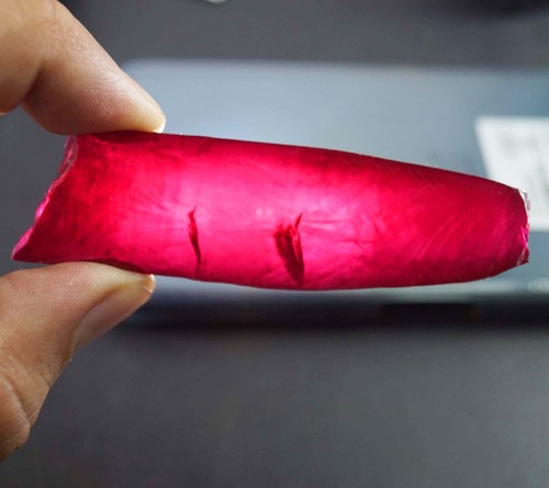 GIE Certified 290 Ct Red Burmese Ruby corundum Rough, Natural Loose Gemstone - Picture 6 of 7