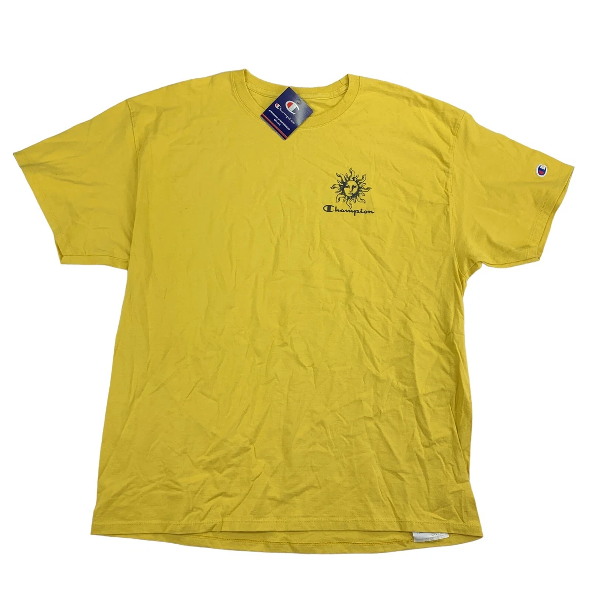 Yellow champion store shirt mens