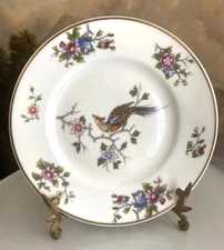 RAYNAUD LIMOGES Les Oiseaux PLATE France Floral Birds Vintage