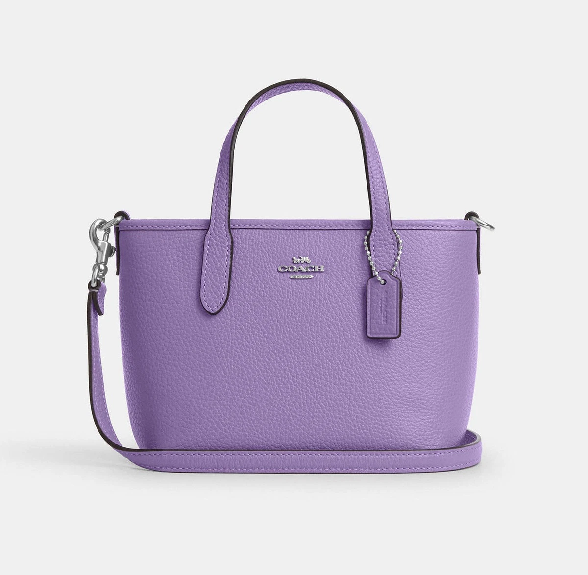 バッグ Coach Tote bag kawaii signature Purple Coach Purple Signature Coated Canvas and Leather Reversible City