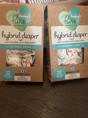 Pampers Reusable Cloth Diaper Pure Hybrid Cover Floral Design  Designs LOT of 2