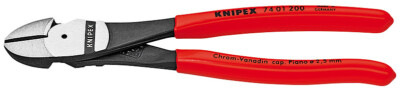 Knipex 7401200SBA High Leverage Diagonal Cutter Black Plastic Coated 8 In