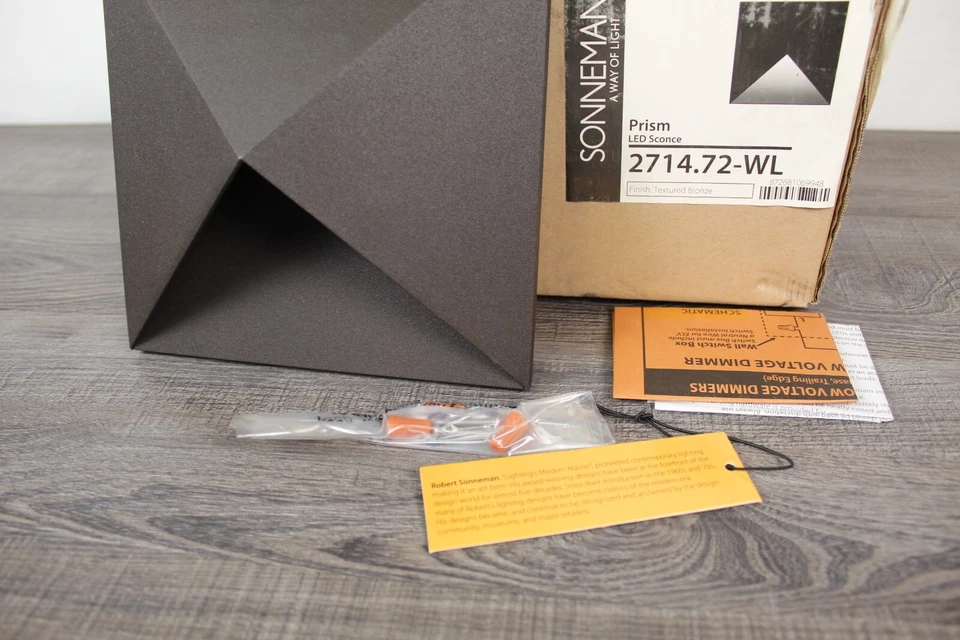 Aplique de prisma Sonneman bronce texturizado LED luz de pared exterior iluminación 2714,72-WL Foto 3 de 4