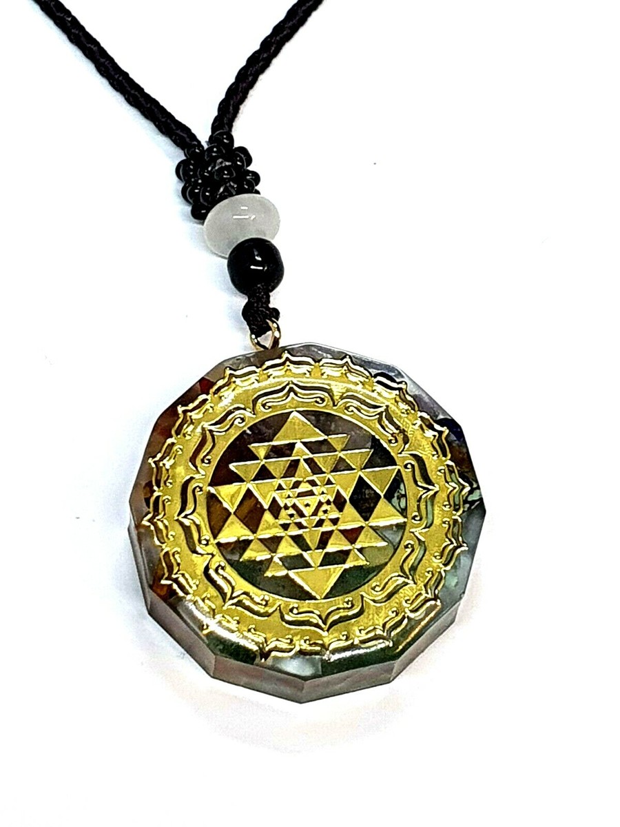Orgone Sun Necklace Shri Yantra Pendant Chakra Mandala Gemstone