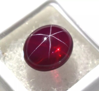 8-10 Ct 6 Rays Natural Red Star Ruby Oval Cabochon Certified Loose Gemstone