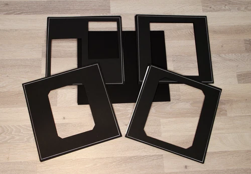 Komplettes Paket Masken und Seiten für z.B. Hochzeitsalbum Leinen schwarz 33x30 - Bild 1 von 6