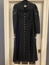 Linzner Alpine Trachten Dress 42 Vintage Wool Embroidered German Long Winter