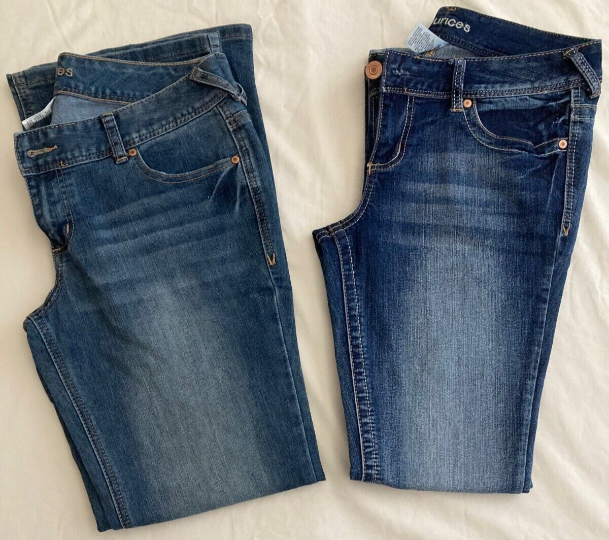 2 Maurices Womens Denim Jeans Size 7/8 SHORT Boot Cut