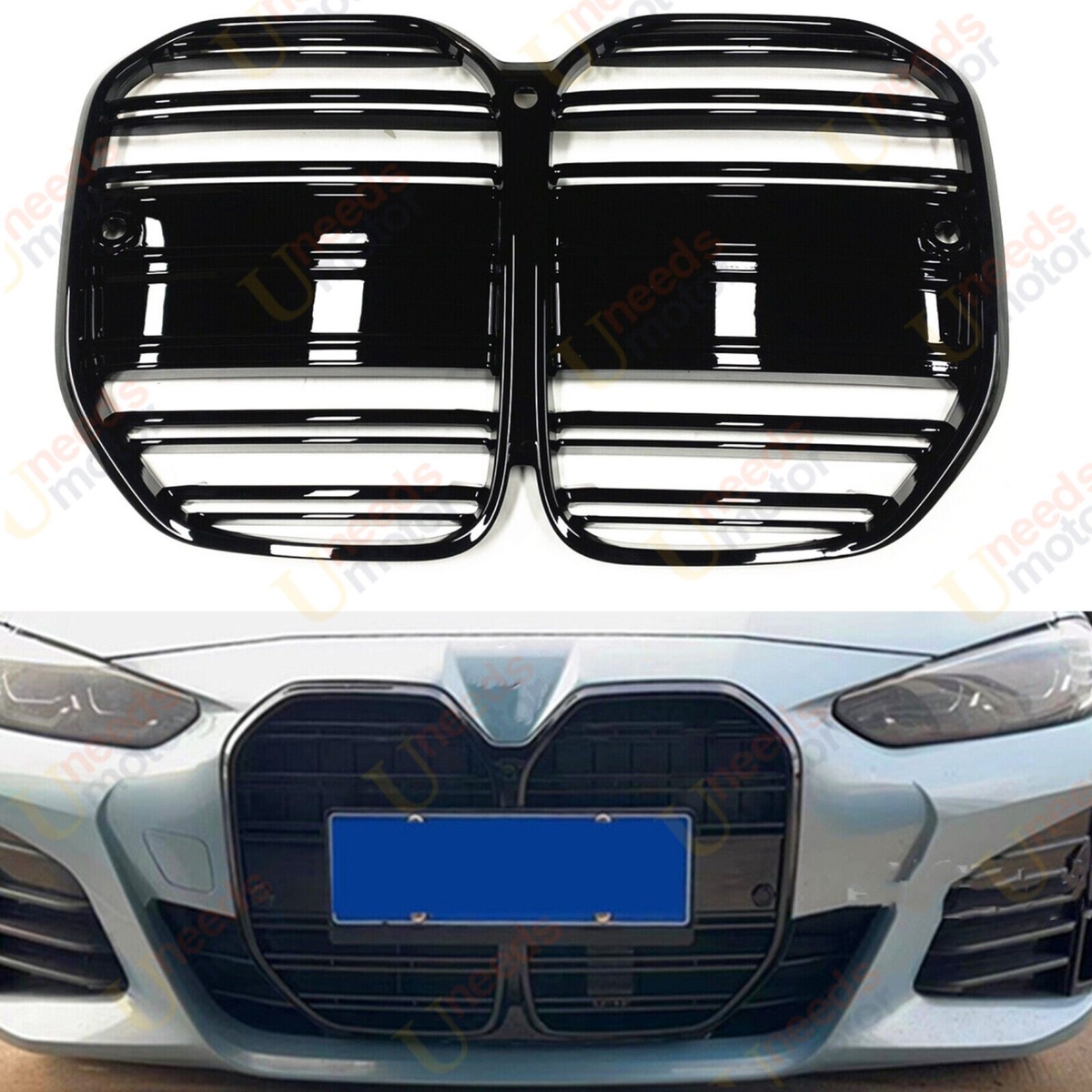For 2021-23 BMW 4 Series G22 G23 Gloss Black M Style Front Kidney