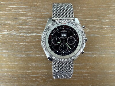 BREITLING BENTLEY 6.75 BLACK SPEED DIAL CHRONOGRAPH STAINLESS STEEL A44364