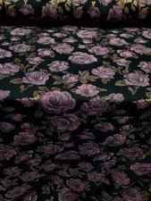 Mauve Floral Brocade Fo Dress Fabric Sold By The Yard Frech Sheer Black Organza