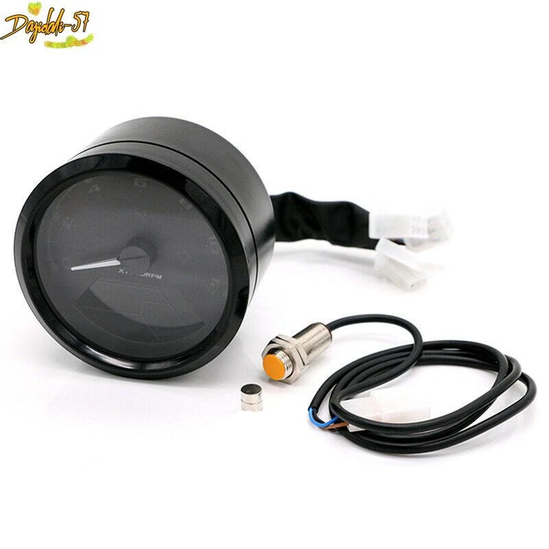 LCD Digital Moto Odómetro Velocímetro Tacómetro Calibre 12000RPM Universal Foto 4 de 4
