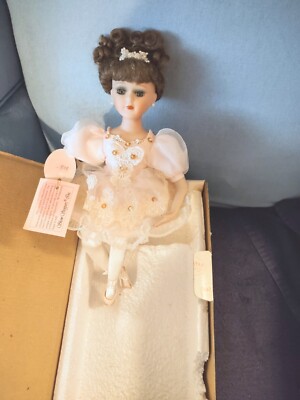 Porcelain Ballerina Doll With Music box Stand. 