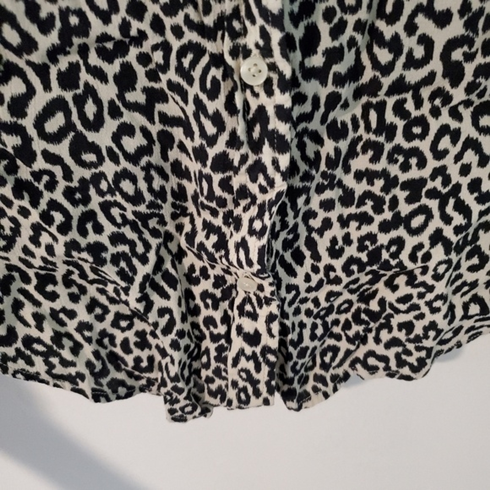 Something Navy Leopard Button Down Blouse - image 5